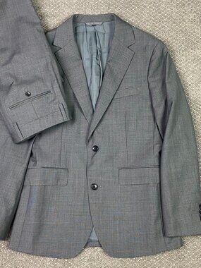 Bonobos Suit Mens Slim Fit 38R Fits 38S Pants 30x32 Fit 32x31 Gray Worsted Wool